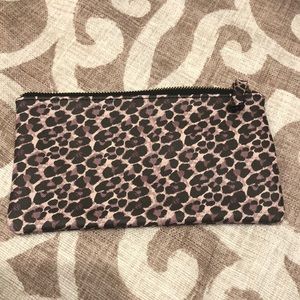 Leopard print vegan leather mini clutch
